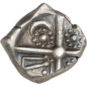 Pétrocores. Drachme de style flamboyant, Série 85 ND (milieu du IIe - première moitié du Ier siècle avant J.-C.).