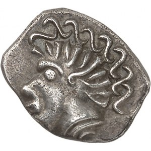 Tolosates. Drachme à la tête dite négroïde, Série 120 ND (milieu du IIe - première moitié du Ier siècle avant J.-C.).