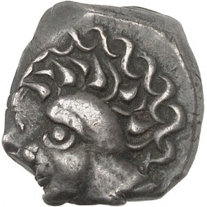 Tolosates. Drachme à la tête dite négroïde, Série 120 ND (milieu du IIe - première moitié du Ier siècle avant J.-C.).