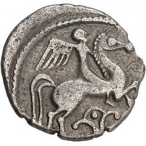 Pictons. Drachme au cavalier ailé et au fleuron ND (fin IIe - début du Ier siècle avant J.-C.).