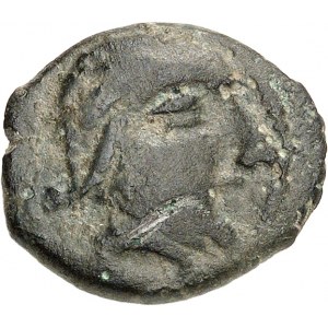 Pictons. Bronze du type de Migné-Auxances, Série 1112 au cheval retourné ND (début du Ier siècle avant J.-C.).
