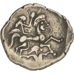 Armorique / Namnètes. Statère à l'hippophore, série 308A, à la croix ND (fin IIe - première moitié du Ier siècle avant J.-C.).