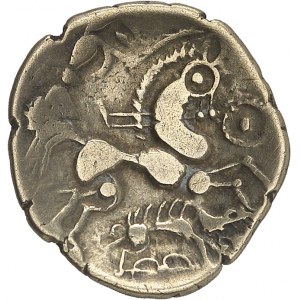 Aulerques Éburovices. Hémistatère au sanglier, var.3 ND (début du Ier siècle avant J.-C. jusqu'à la Guerre des Gaules).