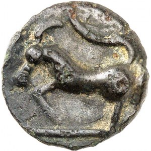 Séquanes. Potin à la grosse tête, Groupe A au bandeau lisse, A2 ND (première moitié du Ier siècle avant J.-C. et Guerre des Gaules).