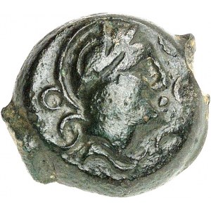 Parisii. Bronze au cheval, PAR 6, classe 1c (?) inédite ND (première moitié du Ier siècle avant J.-C.).
