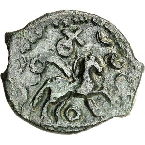 Parisii. Bronze au cheval, PAR 6, classe 1c (?) inédite ND (première moitié du Ier siècle avant J.-C.).
