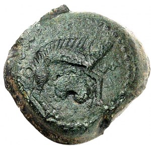 Véliocasses. Bronze au sanglier et au coq aptère ND (Guerre des Gaules et IIe moitié du Ier siècle avant J.-C.).