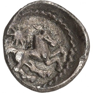 Bellovaques. Quart de statère en argent, Classe I, var. 3 ND (second tiers du Ier siècle avant J.-C. et Guerre des Gaules).