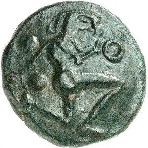 Bellovaques. Bronze au personnage courant, Classe II au cheval androcéphale ND (second tiers du Ier siècle avant J.-C. et Guerre des Gaules).