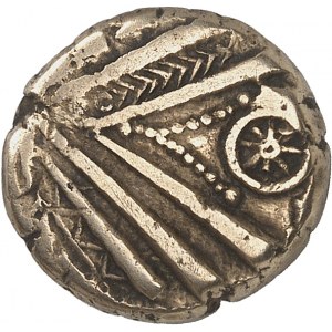 Trévires. Statère POTTINA, dérivé du type à l'œil ND (Guerre des Gaules et IIe moitié du Ier siècle avant J.-C.).