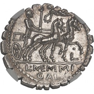 Memmia, Lucius Memmius Galerius. Denier serratus ND (106 av. J.-C.), Rome.