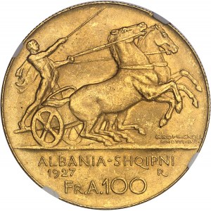 Ahmed Zogu, président (1925-1928). 100 franga (2 étoiles) 1927, R, Rome.