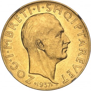 Zog Ier (1/9/1928-1939). 100 franga ari, 25e anniversaire de l’indépendance 1937, R, Rome.