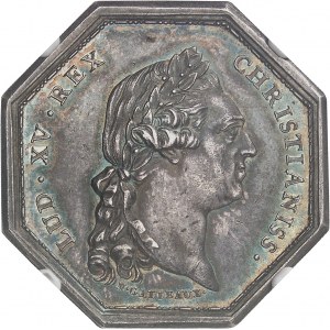 Louis XV (1715-1774). Jeton pour la Compagnie royale d’Afrique de Marseille par N. Gatteaux 1774, Aix-en-Provence.