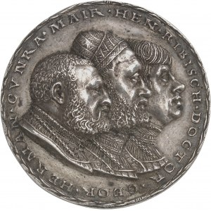 Ferdinand archiduc (1521-1564). Médaille, amitié entre les docteurs Heinrich Ribisch, Georg Hörmann et Konrad Maier, par Matthes Gebel 1531, Nuremberg.