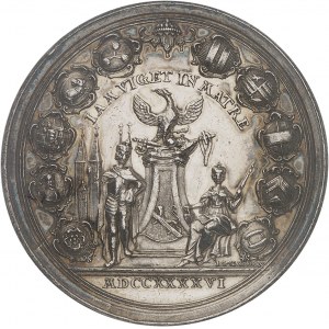 Bamberg (évêché de), siège vacant (juillet-septembre 1746). Médaille, vacance du siège épiscopal, par Peter Paul Werner et Johann Léonard Œxlein 1746.