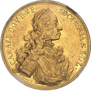 Bavière, Charles-Albert (1726-1745). Médaille d’Or au module de 10 ducats, par F. Schega 1739, Munich.