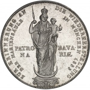 Bavière, Maximilien II (1848-1864). 2 florins à la Vierge (Mariengulden) 1855, Munich.