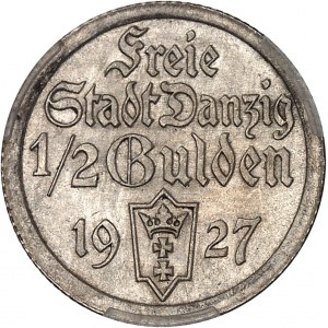 Dantzig (ville libre de). 1/2 florin (1/2 gulden) 1927, Berlin.