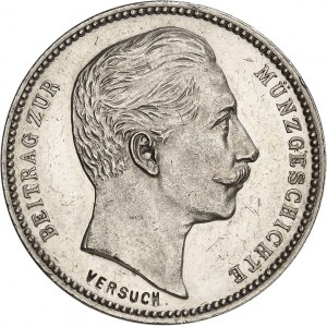 Prusse, Guillaume II (1888-1918). Module de 4 mark ou thaler de fantaisie, Flan bruni (PROOF) 1904, Augsbourg (C. Drentwert).