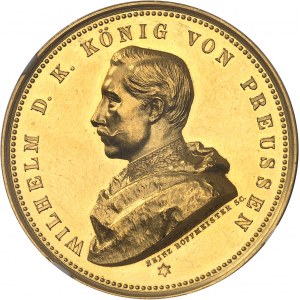 Prusse, Guillaume II (1888-1918). Médaille d’Or du poids de 10 ducats, prix des Beaux-Arts, par O. Schultz ND (1888), Berlin.