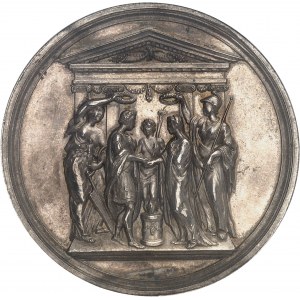 Saxe, Frédéric-Auguste III, prince-électeur (1763-1806). Médaille, mariage avec Amélie de Deux-Ponts-Birkenfeld, par P. F. Stockmar 1769, Dresde.