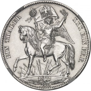 Saxe, Jean Ier (1854-1873). Thaler de victoire (Siegestaler) 1871, B, Dresde.