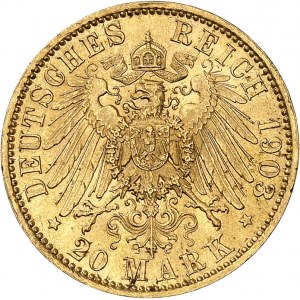 Saxe, Georges (1902-1904). 20 mark 1903, E, Muldenhutten.