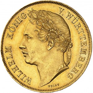 Wurtemberg, Guillaume Ier (1816-1864). Module de 4 ducats, frappe d’hommage, 25e anniversaire de règne 1841.