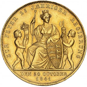 Wurtemberg, Guillaume Ier (1816-1864). Module de 4 ducats, frappe d’hommage, 25e anniversaire de règne 1841.