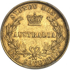 Victoria (1837-1901). Souverain, 1er buste 1856, Sydney.