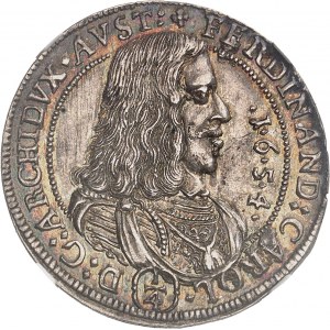 Ferdinand-Charles d’Autriche (1646-1662). Quart de thaler 1654, Hall.