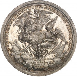 Charles VI (1711-1740). Médaille, Paix entre la France et l’Empire, fin de la Guerre de succession de Pologne, par P. P. Werner 1737, Nuremberg.