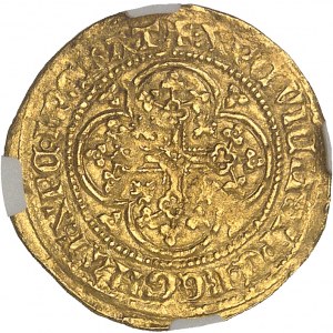Flandres (comté de), Louis de Male (1346-1384). Quart d’écu d’or à la chaise et à l’aigle ND (1346-1384), Bruges.