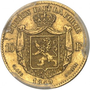 Léopold Ier (1831-1865). 10 francs 1849, Bruxelles.