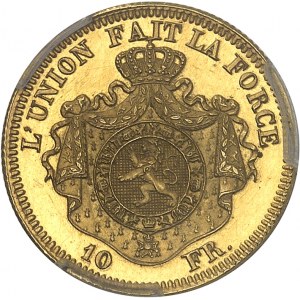 Léopold II (1865-1909). Essai de 10 francs Or, par L. Wiener 1867, Bruxelles.