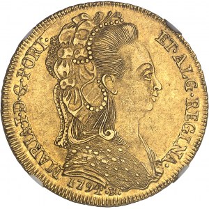 Marie Ière (1786-1799). 6400 réis (peça) 1794, R, Rio de Janeiro.