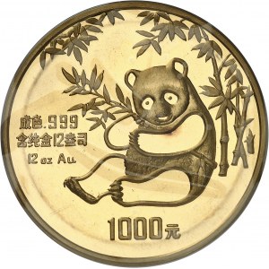 République populaire de Chine (depuis 1949). 1000 Yuans Or (12 onces), Flan bruni (PROOF) 1984, Shenyang Mint.