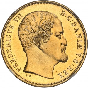 Frédéric VII (1848-1863). 2 frédérics d’Or, Flan bruni (PROOF) 1859 FK-FA, Altona.
