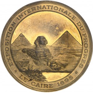 Abbas II Hilmi, khédive (1892-1914). Médaille, Exposition internationale du progrès du Caire, par Stefano Johnson 1895, Milan (Johnson).