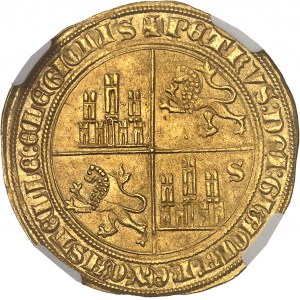 Pierre Ier de Castille (1350-1369). Double (dobla) de 35 maravédis ND, S, Séville.