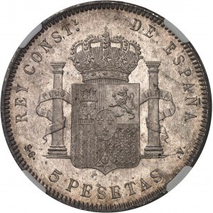 Alphonse XIII (1886-1931). 5 pesetas, buste juvénile 1899 (18 - 99) SG, V, Madrid.