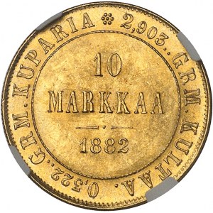 Alexandre III (1881-1894). 10 markkaa 1882 S, Helsinki.