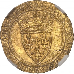 Charles VI (1380-1422). Écu d’or à la couronne, 4e émission ND (1394-1411), Angers.