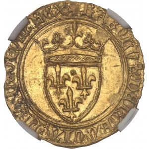 Charles VI (1380-1422). Écu d’or à la couronne, 4e émission ND (1394-1411), Saint-Lô.