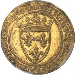 Charles VI (1380-1422). Écu d’or à la couronne, 4e émission ND (1394-1411), Saint-Pourçain.