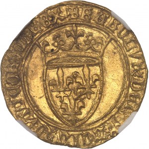 Charles VI (1380-1422). Écu d’or à la couronne, 5e émission ND (1411-1418), Saint-Lô.