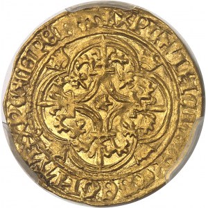 Charles VI (1380-1422). Écu d’or à la couronne, 5e émission ND (1411-1418), Saint-Lô.