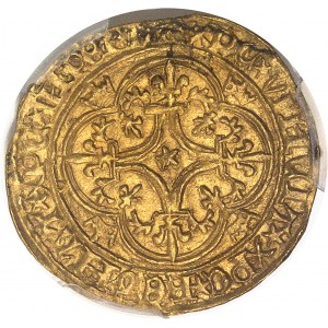 Charles VI (1380-1422). Écu d’or à la couronne, 5e émission ND (1411-1418), Saint-Lô.