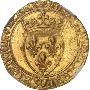 Charles VI (1380-1422). Écu d’or à la couronne, 5e émission ND (1411-1418), Toulouse.